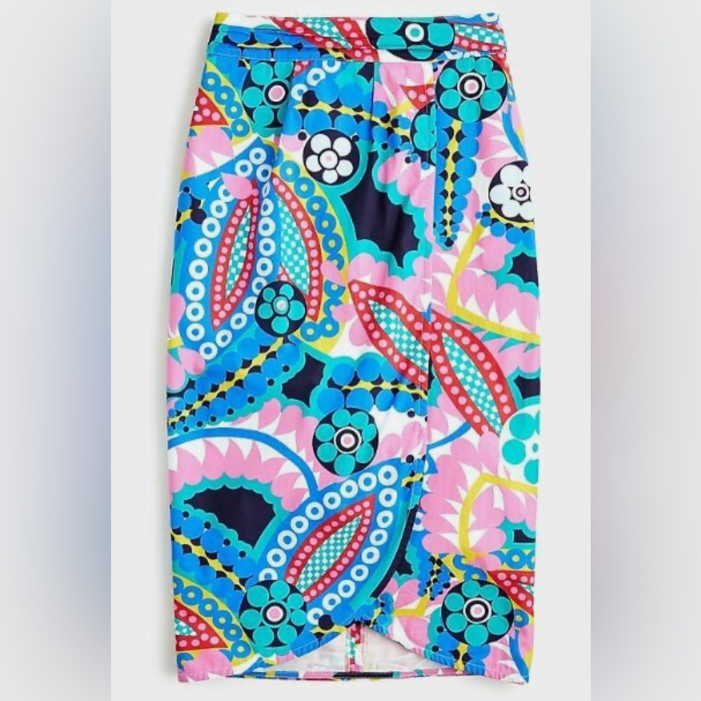 J.Crew Ratti Kaleidoscope Floral Tie-back Tulip Skirt, size 4